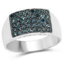 0.48 Carat Genuine Blue Diamond .925 Sterling Silver Ring-4