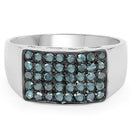 0.48 Carat Genuine Blue Diamond .925 Sterling Silver Ring-6