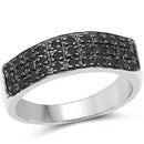 0.35 Carat Genuine Black Diamond .925 Sterling Silver Ring-4