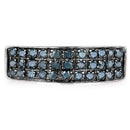 0.40 Carat Genuine Blue Diamond .925 Sterling Silver Ring-6