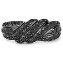 0.35 Carat Genuine Black Diamond .925 Sterling Silver Ring-3