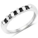 0.50 Carat Genuine Black Diamond .925 Sterling Silver Ring-5