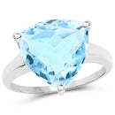 9.00 Carat Genuine Blue Topaz .925 Sterling Silver Ring-4