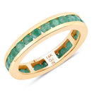 1.43 Carat Genuine Emerald 14K Yellow Gold Ring-2