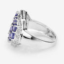 2.41 Carat Genuine Tanzanite and White Topaz .925 Sterling Silver Ring-11