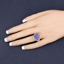 2.41 Carat Genuine Tanzanite and White Topaz .925 Sterling Silver Ring-14