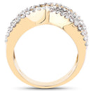 14K Yellow Gold Plated 1.58 Carat Genuine Black Diamond, White Diamond & Yellow Diamond .925 Sterling Silver Ring-6