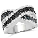 1.57 Carat Genuine Blue Diamond, White Diamond & Black Diamond .925 Sterling Silver Ring-4