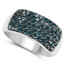 1.17 Carat Genuine Blue Diamond .925 Sterling Silver Ring-6
