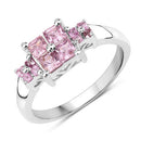 0.96 Carat Genuine Pink Sapphire  .925 Sterling Silver Ring-1
