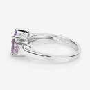 0.96 Carat Genuine Pink Sapphire  .925 Sterling Silver Ring-7