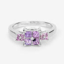 0.96 Carat Genuine Pink Sapphire  .925 Sterling Silver Ring-8