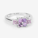 0.96 Carat Genuine Pink Sapphire  .925 Sterling Silver Ring-10