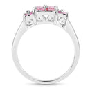 0.96 Carat Genuine Pink Sapphire  .925 Sterling Silver Ring-2