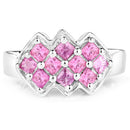1.20 Carat Genuine Pink Sapphire .925 Sterling Silver Ring-6