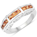 1.08 Carat Genuine Orange Sapphire .925 Sterling Silver Ring-4