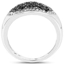 0.46 Carat Genuine Black Diamond and White Diamond .925 Sterling Silver Ring-5