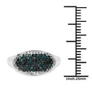 0.45 Carat Genuine Blue Diamond and White Diamond .925 Sterling Silver Ring-6