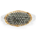 0.45 Carat Genuine Green Diamond and Yellow Diamond .925 Sterling Silver Ring-6