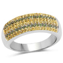0.43 Carat Genuine Green Diamond and Yellow Diamond .925 Sterling Silver Ring-4