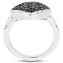 0.24 Carat Genuine Black Diamond .925 Sterling Silver Ring-5
