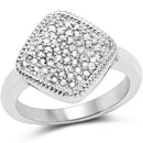 0.23 Carat Genuine White Diamond .925 Sterling Silver Ring-4