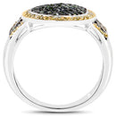 0.44 Carat Genuine Green Diamond and Yellow Diamond .925 Sterling Silver Ring-6