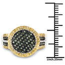 0.44 Carat Genuine Green Diamond and Yellow Diamond .925 Sterling Silver Ring-7