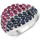 2.18 Carat Genuine Multi Stones .925 Sterling Silver Ring-2