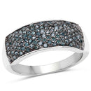0.42 Carat Genuine Blue Diamond .925 Sterling Silver Ring-5