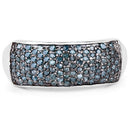 0.42 Carat Genuine Blue Diamond .925 Sterling Silver Ring-7