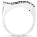 0.21 Carat Genuine Champagne Diamond .925 Sterling Silver Ring-5