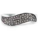 0.21 Carat Genuine Champagne Diamond .925 Sterling Silver Ring-6