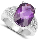 6.50 Carat Genuine Amethyst .925 Sterling Silver Ring-5