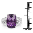 6.50 Carat Genuine Amethyst .925 Sterling Silver Ring-6
