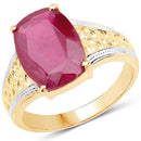 7.50 Carat Glass Filled Ruby .925 Sterling Silver Ring-5