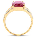 7.50 Carat Glass Filled Ruby .925 Sterling Silver Ring-6