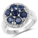 2.10 Carat Genuine Blue Sapphire .925 Sterling Silver Ring-4