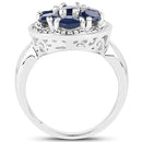 2.10 Carat Genuine Blue Sapphire .925 Sterling Silver Ring-5