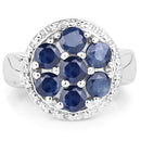 2.10 Carat Genuine Blue Sapphire .925 Sterling Silver Ring-6