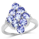 2.07 Carat Genuine Tanzanite .925 Sterling Silver Ring-4