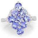 2.07 Carat Genuine Tanzanite .925 Sterling Silver Ring-6