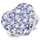 3.96 Carat Genuine Tanzanite .925 Sterling Silver Ring-4