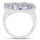 3.96 Carat Genuine Tanzanite .925 Sterling Silver Ring-5