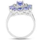 1.77 Carat Genuine Tanzanite and White Topaz .925 Sterling Silver Ring-5