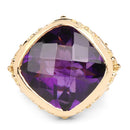14K Yellow Gold Plated 8.40 Carat Genuine Amethyst .925 Sterling Silver Ring-8
