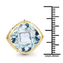 12.79 Carat Genuine Blue Topaz .925 Sterling Silver Ring-6