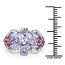2.91 Carat Genuine Tanzanite and Rhodolite .925 Sterling Silver Ring-6