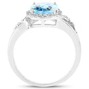 3.29 Carat Genuine Swiss Blue Topaz and White Diamond 10K White Gold Ring-5