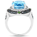 5.84 Carat Genuine Multi Stones .925 Sterling Silver Ring-5